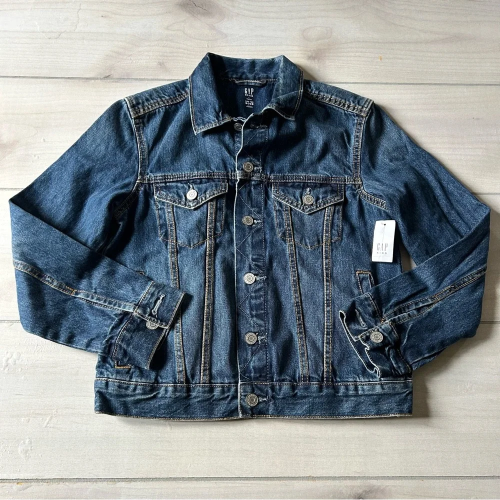 NWT GAP Blue Button Front Denim Jean Jacket